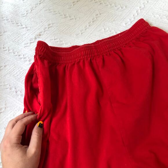 VTG 90s Russel Athletics Sweatpants M Red Lightweight 100% Cotton Pockets USA - Picture 3 of 10